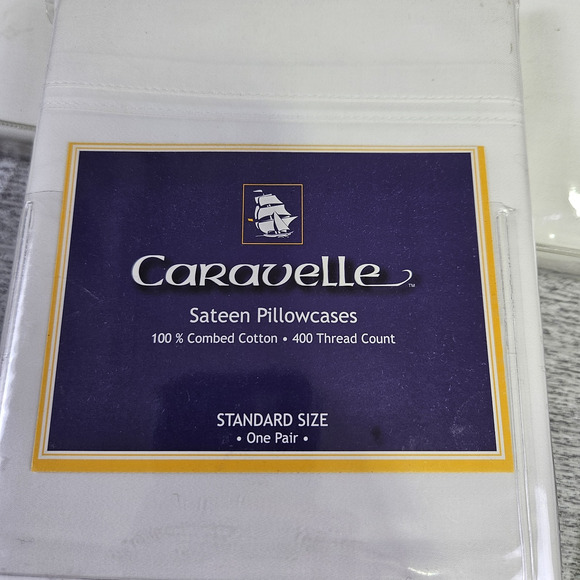 $265 Caravelle Sateen Cotton 400TC Luxury White Twin Sheet Set European Bedding - Picture 7 of 13